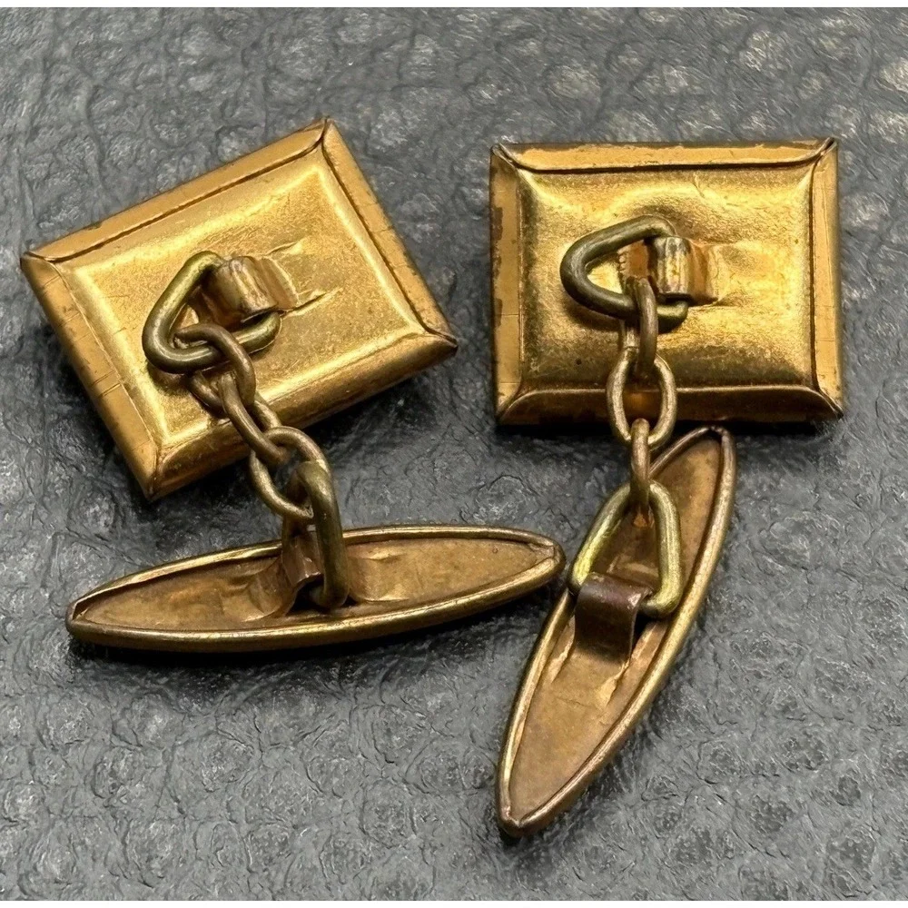 Vintage Scottish Terrier Scottie Dog Enamel Cufflinks Essex Gold Tone